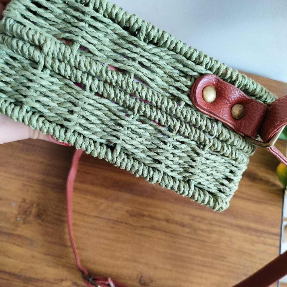 Boho Rattan Structured Bag - Picture 8 of 16